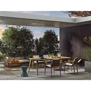 现代设计户外柚木花园餐具露台餐桌椅