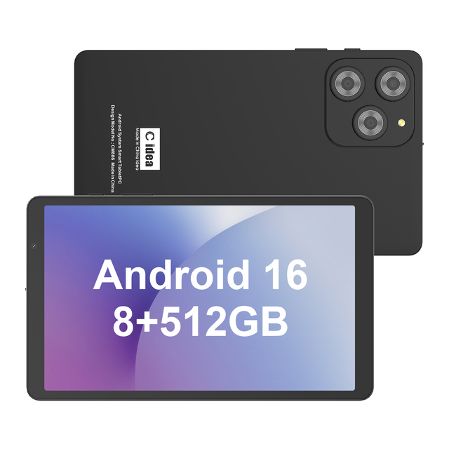 C Idea Hot Sales ODM/OEM Business Tablet PC 8.68 Inch 8GB RAM 512GB ROM Android 16 Wi-Fi Drop Resistant Business Use (Black)