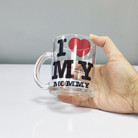 Mug à café en verre transparent de 11 oz pour sublimation, avec poignée, surface imprimable pour presse à chaud, impression DIY, cadeau, vente en gros Topjlh