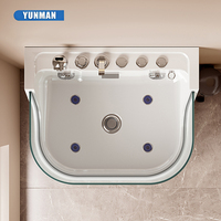 Baignoire autoportante moderne en acrylique pour toilettage d'animaux avec robinet inclus, idéale pour les spas et villas pour animaux