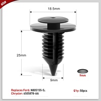 50 pièces de clips de fixation universels en nylon pour panneaux de porte intérieurs de voiture, pour réparation de carrosserie