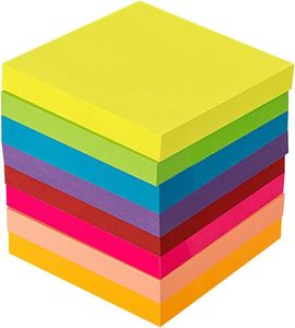 Blocs-notes autocollants fluorescents lumineux - Lot de 8 pour rappels, marquage et organisation au bureau - Product Image 4