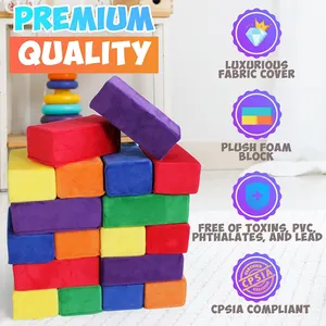 1492 Benutzer definierte Plüschs chaum gefüllte Plüsch blöcke Weiches stapelbares Gebäude Kids Classic Color Pack CPC CPSIA Standard Big Soft Block