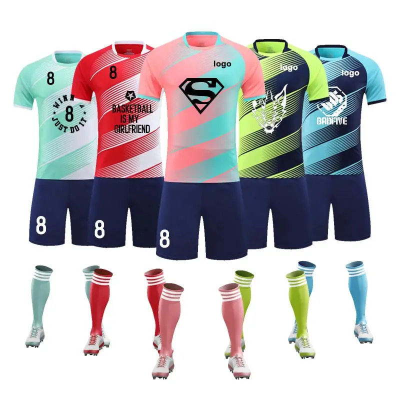 Kit da calcio di alta qualità Kit completo da calcio maglia da calcio giovanile personalizzata 2023 2024 maglia da calcio ad asciugatura rapida da uomo abbigliamento da calcio