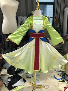 Disfraces de Halloween para Niñas, Hanfu, Vestido de Fiesta de Halloween, Disfraz de Princesa <span class=keywords><strong>Mulan</strong></span>, Héroe Chino de <span class=keywords><strong>Película</strong></span>, con Abanicos - Product Image 6