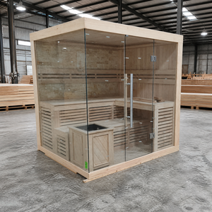 Sauna traditionnel professionnel à vapeur pour 3 personnes, en bois <span class=keywords><strong>de</strong></span> pruche, <span class=keywords><strong>avec</strong></span> poêle finlandais et chauffage à pierres, pour <span class=keywords><strong>spa</strong></span> intérieur sec - Product Image 2