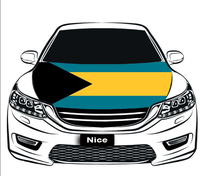 Housse de capot de voiture en polyester imprimée drapeau d'Antigua, protection de capot moteur élastique extensible, housse décorative pour véhicule
