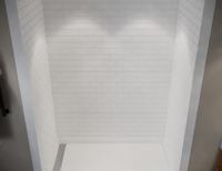 Wiselink Revêtement de douche en pierre artificielle 3x6 à motif décalé, mur de douche étanche pour hôtel