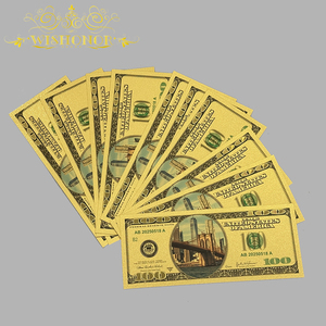 Hot Sales America Broolyn Bridge Bankbiljet 100 dollar in 24k verguld goud voor verzameling - Product Image 2