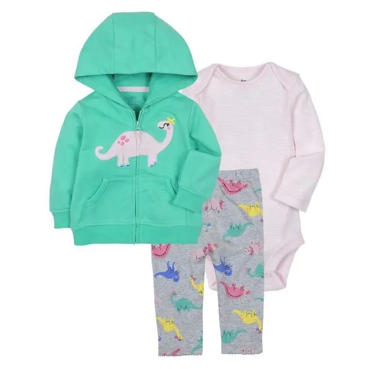 Nieuwe Kinderen Meisjes Jongens Mode Kleding Sets Herfst Winter 3 Stuk Pak Kapmantel Kleding Baby Katoen Trainingspakken