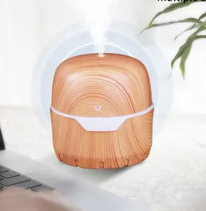 CE RoHS Wood Grain Classic Portable Ultrasonic 300ml Jewel Box Air Humidifier With Night Light