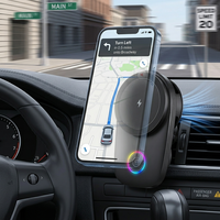 Chargeur de voiture sans fil magnétique 15W |   Refroidissement TEC Flexible |   360 °   Rotule universelle |   Support de ventilation rotatif à un bouton T16