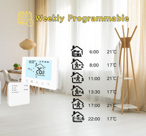 <span class=keywords><strong>Thermostat</strong></span> de chaudière domestique <span class=keywords><strong>programmable</strong></span> hebdomadaire USB/Batterie pour chaudière à <span class=keywords><strong>gaz</strong></span> à fenêtre ouverte - Product Image 5