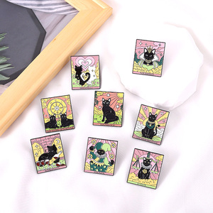 Pin personalizado de adivinación, conjunto de insignia de astrología, <span class=keywords><strong>tarot</strong></span>, Luna, solapa, dibujos animados de metal, Gato Negro, esmalte de tarjeta, <span class=keywords><strong>tarot</strong></span> - Product Image 6