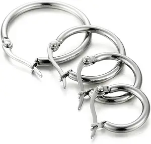 waterproof stainless steel fancy hoop earring discount cheap high quality mixed size earring