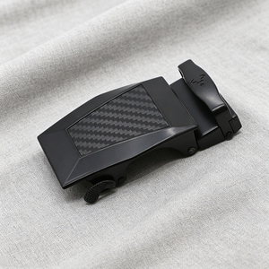 Hebilla de Cinturón Casual de Aleación con Bloqueo Automático de 30 mm, Placa Reversible con Patrón de Fibra de Carbono y Acabado Fundido a Presión - Product Image 1