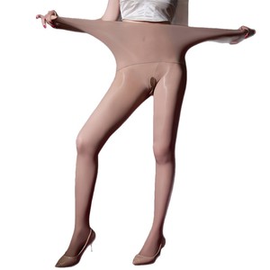 Collants unisexe taille haute, ultra-extensibles, fins, sans couture 360, effet brillant, à l'huile de cheval, sans entrejambe, grande taille - Product Image 5