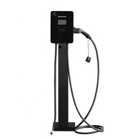 Station de recharge pour véhicules électriques 11 kW, 16 A, 380 V, type 2, chargeur mural avec câble de 5 mètres, écran LED, chargeur intelligent OCPP