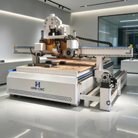 Centre d'usinage CNC ATC en bois 1325 4x8ft, machine de fraisage robuste avec commande Syntec pour la fabrication de meubles