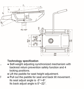 Ym9110 tùy chỉnh Kim Loại Xoay ghế với tự điều chỉnh cơ chế - Product Image 3