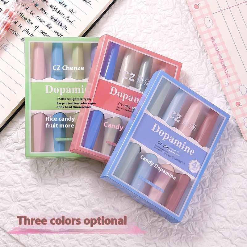 4pcs/set Kawaii Marker Pens Cute Highlighter DIY Spot Liner Drawing Art Markers Graffiti Pens Korean Stationery Office Supplies