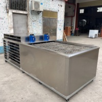 Machine à glace en blocs à refroidissement direct 3000 kg/24h automatique, blocs de glace de 10 kg, industrielle, en acier inoxydable, 380V, avec système de stockage de 500 kg