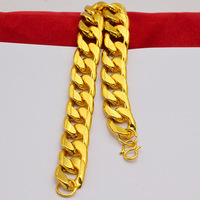 Bracelet cubain latéral puissant en alliage plaqué or YL 6/9/12mm unisexe, couleur longue durée