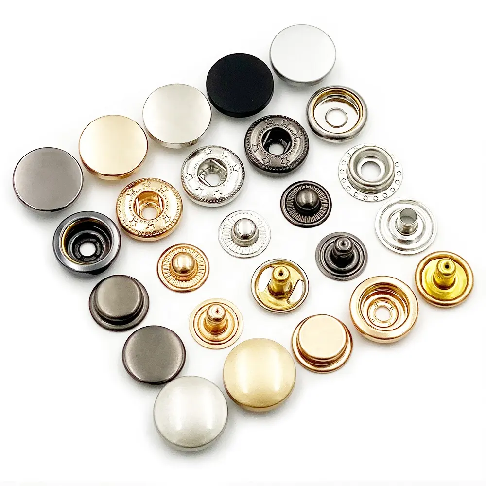 Custom Rond Knop Plaksteen Zinklegering Snap Druk Stud Metal Snap Knop Voor Jas