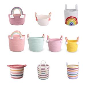 Mignonne Peluche Boule Décoration Enfants Cadeau <span class=keywords><strong>Panier</strong></span> Coton Corde Tissé <span class=keywords><strong>De</strong></span> Noël Décoratif <span class=keywords><strong>De</strong></span> Stockage Organisateur avec Arc-En-Poignée - Product Image 3