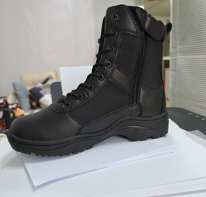 TSB01-7 Wholesale Highquality Side Zipper Mid-cut <b>Hiking</b> Shoes Waterproof Anti Slip Wear-Proof Tactical <b>Boots</b> Black Men Shoes - Product Image 1