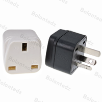 Adaptateur de prise UK vers AU en laiton noir 10A convertisseur Type-G vers Type-I connecteur carré à 3 broches pour les Britanniques vers l'Australie