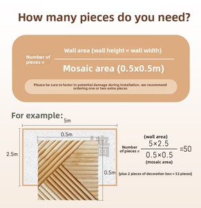 Mosaïque en bois massif naturel, mosaïque en bois de pin, motif de planches aléatoires, revêtement mural pour café, restaurant, comptoir de bar, décoration - Product Image 6