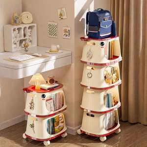 Cute 4 Layer Plastic Storage Rack Organizer Removable with <strong>Wheels</strong> Household Container Basket for Kitchen Bedroom Living Room - Product Image 4