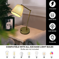 Lampe de table LED en acrylique de luxe, moderne, style nordique, avec abat-jour flexible, pour lecture, décoration intérieure, contrôle par interrupteur, idéale pour chambre à coucher