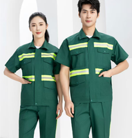 Chemise de travail unisexe à manches courtes, style classique, personnalisable, en polyester respirant, haute visibilité, uniforme de garde