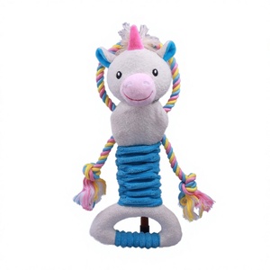 Juguete interactivo para perros 4 en 1-Estilo unicornio: papel arrugado + chirriador + banda elástica + cuerda de algodón, compañero de juegos para mascotas - Product Image 2