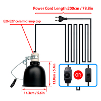 Lampe chauffante pour reptiles à dôme réflecteur profond de 8,5 pouces, fixation robuste en céramique, 300W max, pour terrarium et vivarium de grande taille