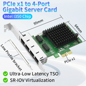 Carte LAN serveur I350-T4 Quad Port 1GbE PCIe X1 avec prise en charge SR-IOV et VMDq I350-T4 - Product Image 2