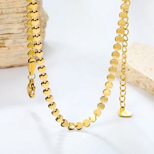 Collar de cadena de acero inoxidable a la moda para mujer, chapado en oro de 18k, impermeable, con borlas y diseño de espina de pescado - Product Image 3