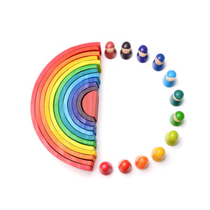 Búp Bê Xếp Hình Cầu Vồng Bằng Gỗ Montessori Cho Trẻ Em - Product Image 3