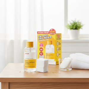 Manyo Eau nettoyante Pure Sensitive 500ml Solution démaquillante avec pompe et tampon de coton 20P Bonne qualité - Product Image 3