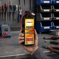Baterai LiPo RC LongKun 22.2V 6S 5000mAh 50C Daya Tinggi, Paket Baterai Lithium Polymer Isi Ulang, OEM ODM