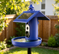 Mangeoire intelligente pour oiseaux HiBirds HB-F4 avec batterie 5200mAh, étanche IP65, capable de reconnaître 10000 oiseaux via l'application caméra, compatible WiFi