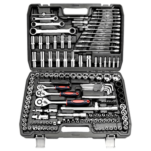 Chuyên Nghiệp 151 Mảnh Cơ Công Cụ Thiết Lập 1/4 "3/8" 1/2 "Ổ Đĩa 24 Răng Ratchet Ổ Cắm Cờ Lê Phổ Quát Metric CR-V Tự Động OEM - Product Image 1