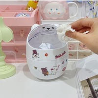 Organisateur de bureau en plastique en forme d'ours de dessin animé mignon avec porte-stylo et poubelle de bureau pour rangement