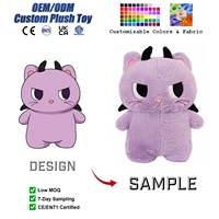 Peluche chat démon mignon personnalisable, jouet en peluche personnalisable, oreiller en peluche chat, peluches Kawaii, cadeaux, vente en gros, OEM, ODM