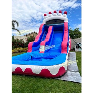 Tobogán Acuático Inflable de PVC Comercial de 8x4x6m con Forma de Corona de Reina Rosa y <span class=keywords><strong>Casa</strong></span> de Brinco para Adultos y Niños - Product Image 2