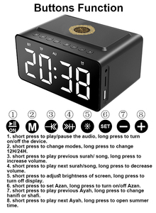 Intelligent Musulman Islamique Électronique Blanc Bruit <span class=keywords><strong>Coran</strong></span> Lecteurs Numérique <span class=keywords><strong>Coran</strong></span> Haut-Parleur Azan Réveil avec Rappel d'Heure de Prière - Product Image 5