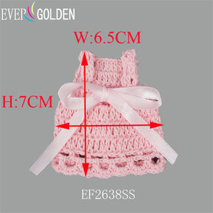 EF2638SS 6.5x7cm adorabile Baby Shower all'uncinetto Mini abito bomboniere per Mini regalo da festa il modo più carino per annunciare il nome del tuo bambino - Product Image 5