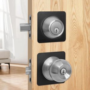 Placa de Cierre de Puerta de Acero Inoxidable para Puertas Interiores de Madera, Montaje en Superficie, Diseño Minimalista, Acero 304, Plateado/Negro, 1 Unidad/2 Unidades - Product Image 1